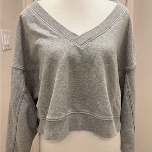 JoyLab Gray V-Neck Sweatshirt Medium